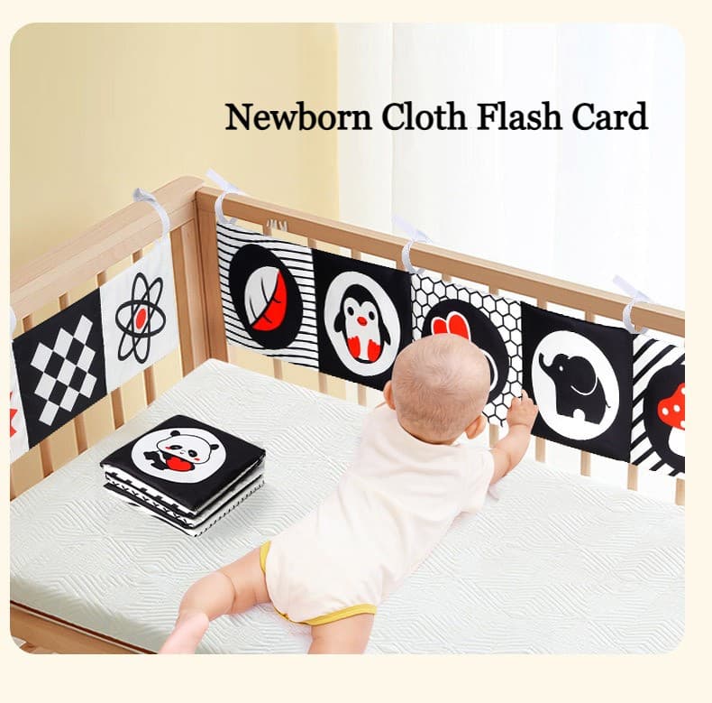 Newborn Cloth Flash Card Visual Stimulation